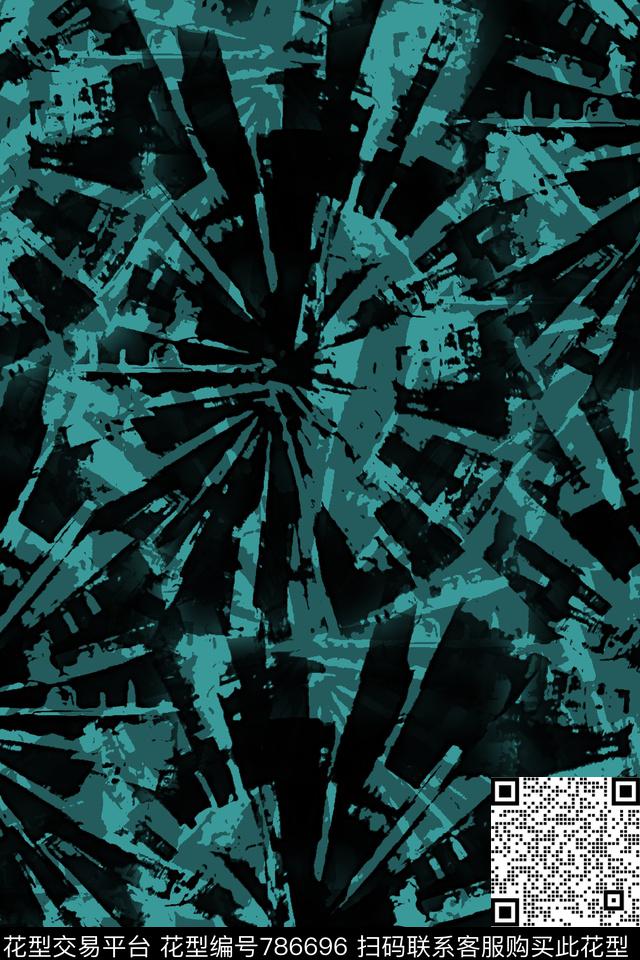 抽象几何纹理拼块男装华亿平台传统印花华亿平台下载（图片编号: 786696） - 瓦栏（Walan）