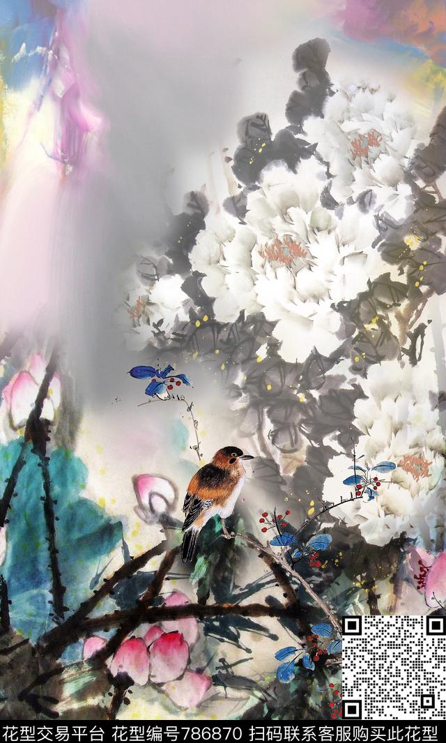 中国风旗袍定位数码印花华亿平台下载（图片编号: 786870） - 瓦栏（Walan）