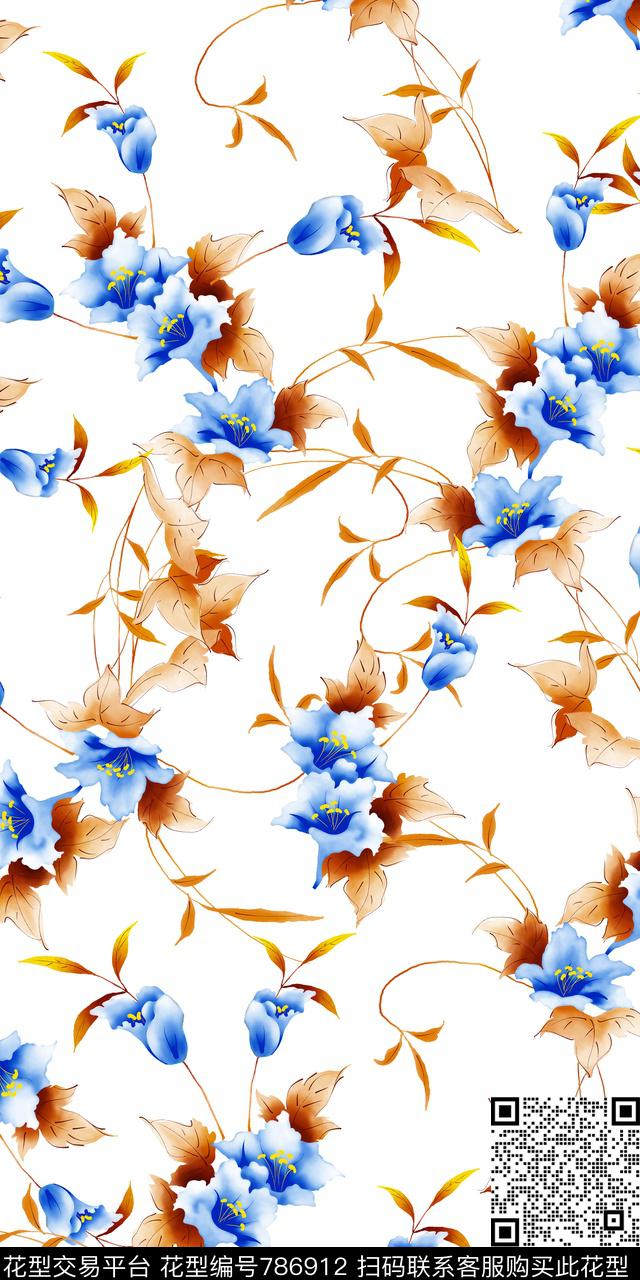 乱花小碎花小清新数码印花华亿平台下载（图片编号: 786912） - 瓦栏（Walan）