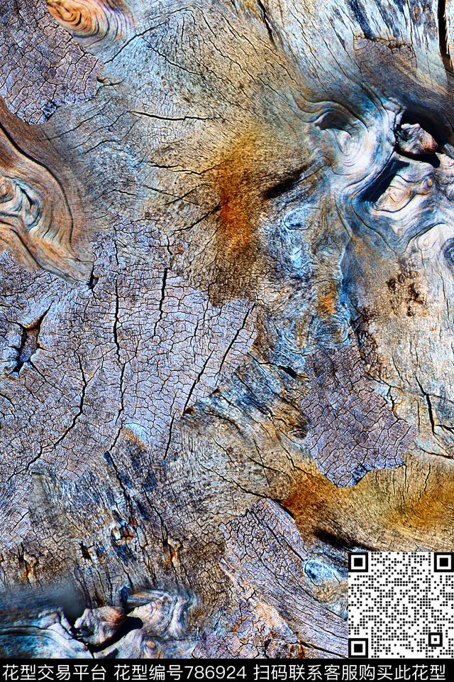 抽象肌理树纹数码印花华亿平台下载（图片编号: 786924） - 瓦栏（Walan）