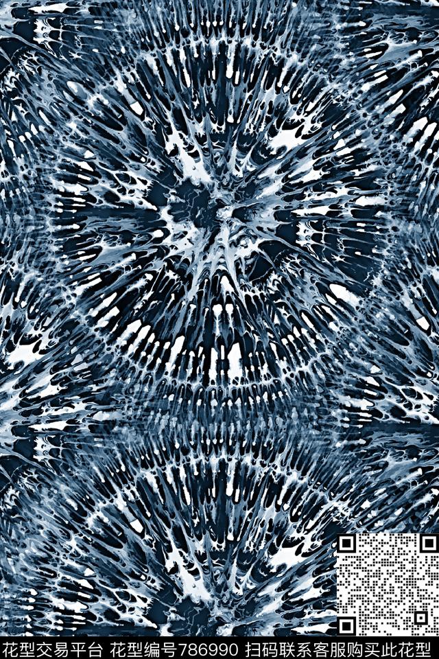 抽象纹理扎染纹理女装华亿平台数码印花华亿平台下载（图片编号: 786990） - 瓦栏（Walan）