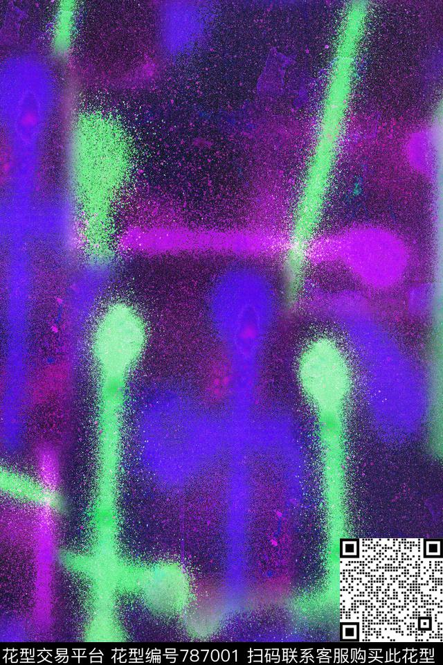 泼墨油墨笔触数码印花华亿平台下载（图片编号: 787001） - 瓦栏（Walan）