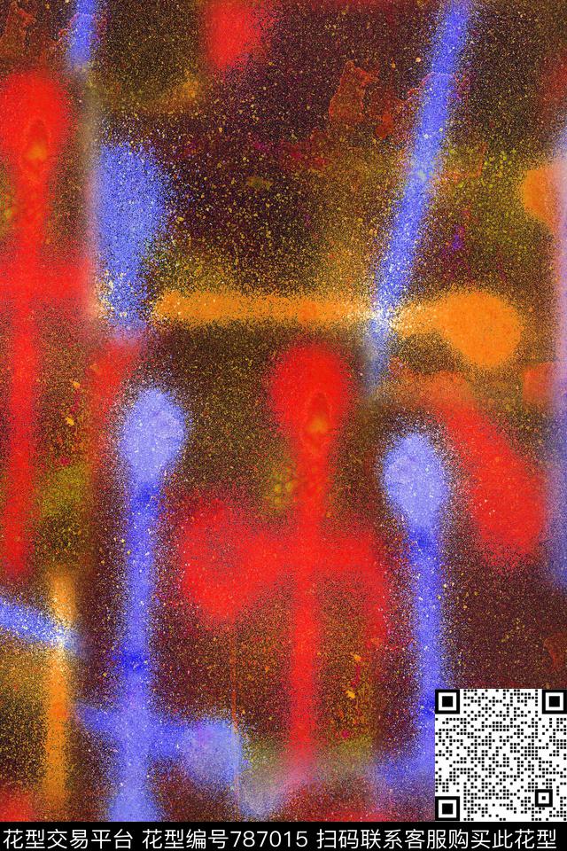 泼墨油墨笔触数码印花华亿平台下载（图片编号: 787015） - 瓦栏（Walan）