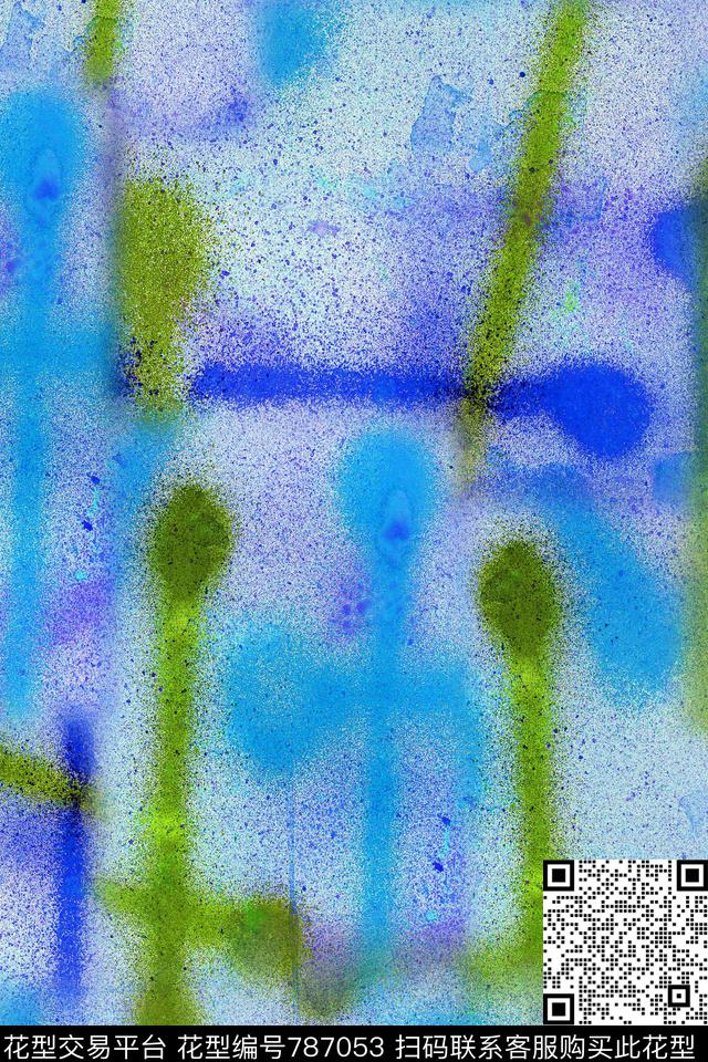 泼墨油墨笔触数码印花华亿平台下载（图片编号: 787053） - 瓦栏（Walan）