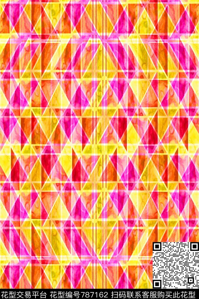 小方块千鸟格方格数码印花华亿平台下载（图片编号: 787162） - 瓦栏（Walan）