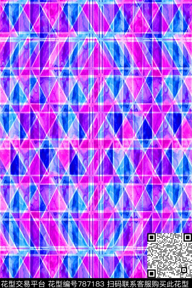 小方块千鸟格方格数码印花华亿平台下载（图片编号: 787183） - 瓦栏（Walan）