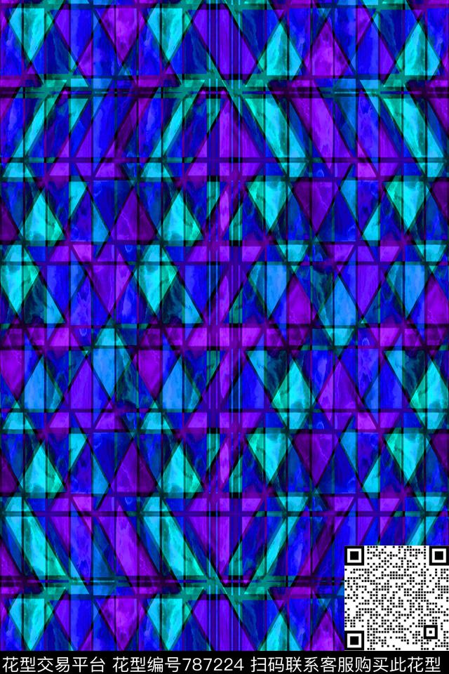 小方块千鸟格方格数码印花华亿平台下载（图片编号: 787224） - 瓦栏（Walan）