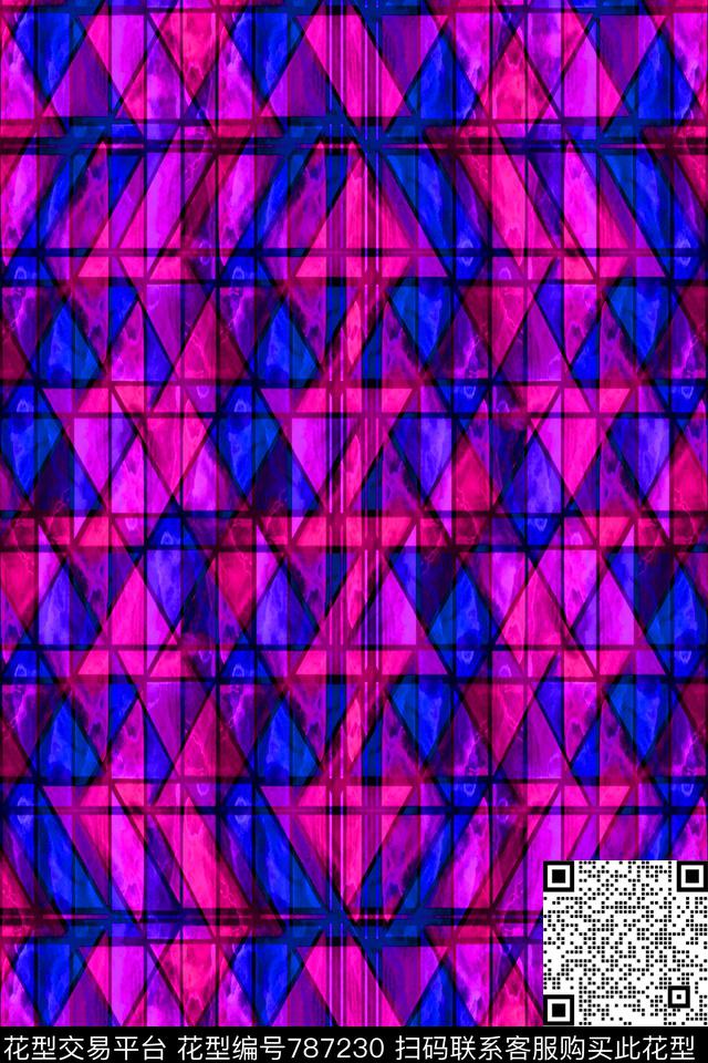 小方块千鸟格方格数码印花华亿平台下载（图片编号: 787230） - 瓦栏（Walan）