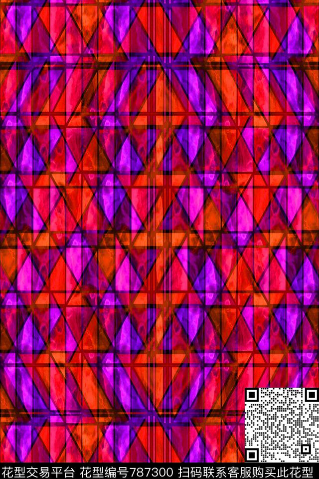 小方块千鸟格方格数码印花华亿平台下载（图片编号: 787300） - 瓦栏（Walan）