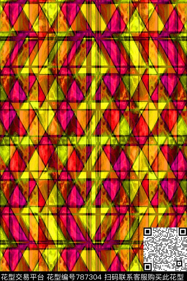 小方块方格色块数码印花华亿平台下载（图片编号: 787304） - 瓦栏（Walan）