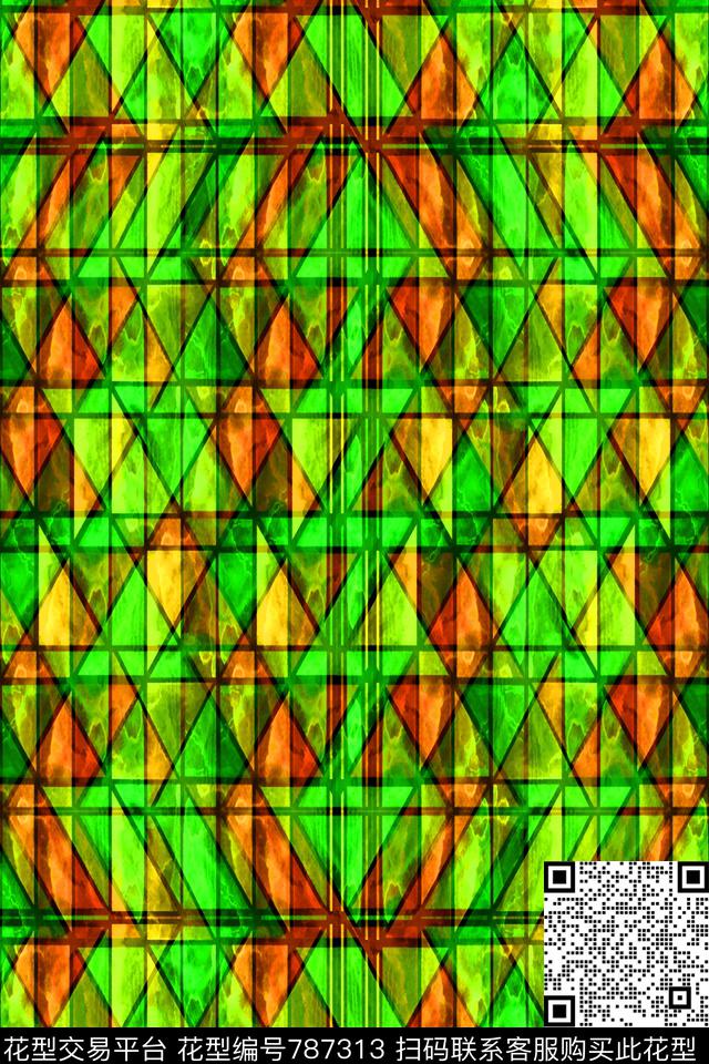 小方块千鸟格方格数码印花华亿平台下载（图片编号: 787313） - 瓦栏（Walan）