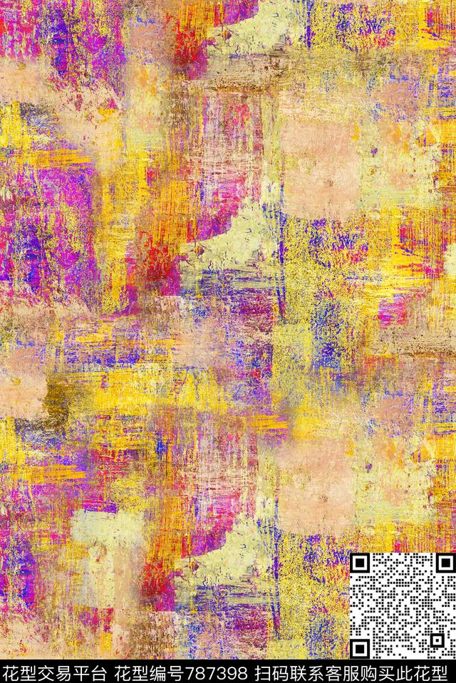 油画粉刷笔触数码印花华亿平台下载（图片编号: 787398） - 瓦栏（Walan）