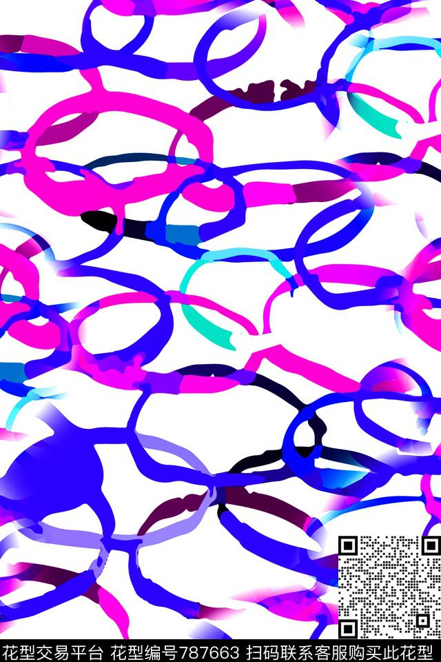 不规则几何圆圈圆形传统印花华亿平台下载（图片编号: 787663） - 瓦栏（Walan）