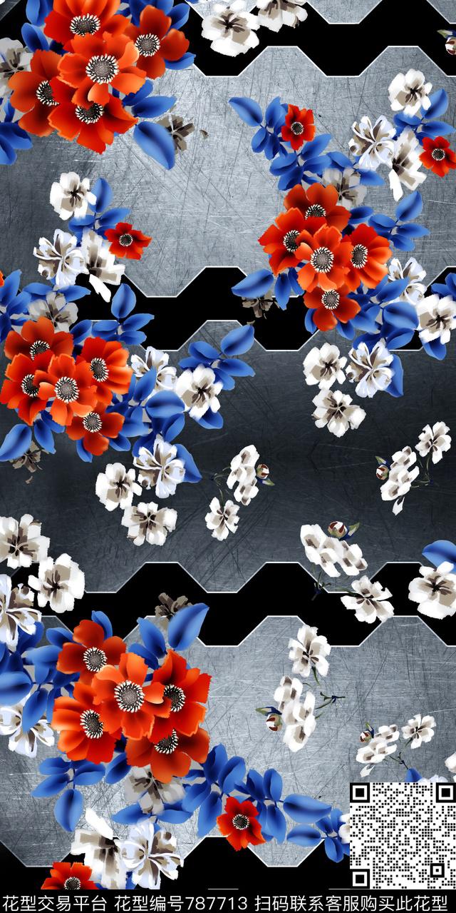 乱花不规则几何小碎花数码印花华亿平台下载（图片编号: 787713） - 瓦栏（Walan）