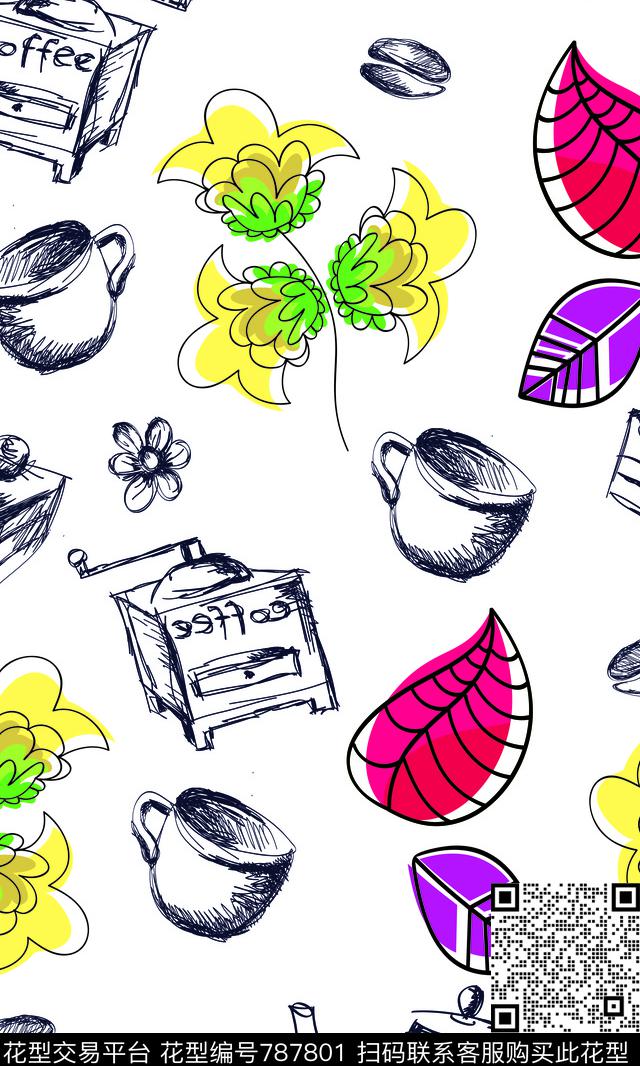 大花花朵花卉传统印花华亿平台下载（图片编号: 787801） - 瓦栏（Walan）