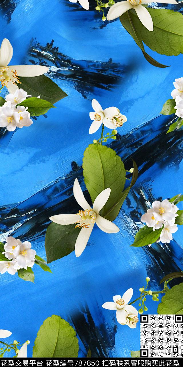 乱花大花花朵数码印花华亿平台下载（图片编号: 787850） - 瓦栏（Walan）