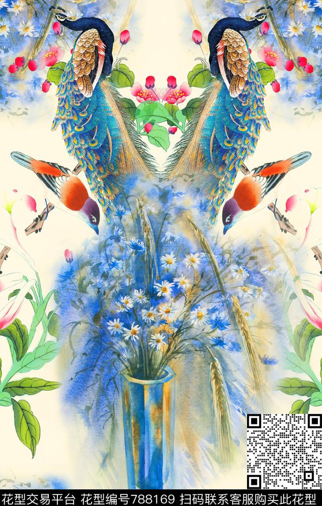 定位风景中国风数码印花华亿平台下载（图片编号: 788169） - 瓦栏（Walan）