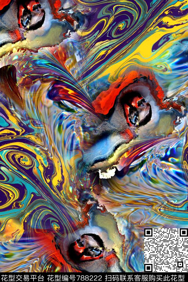 抽象几何矿石数码印花华亿平台下载（图片编号: 788222） - 瓦栏（Walan）