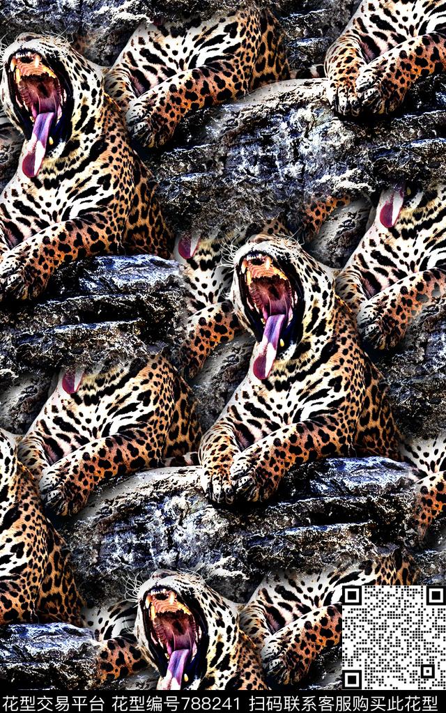 抽象手绘水彩画大老虎数码印花时尚潮流男装夹克外套纹理印花欧美复古大牌印花数码印花华亿平台下载（图片编号: 788241） - 瓦栏（Walan）