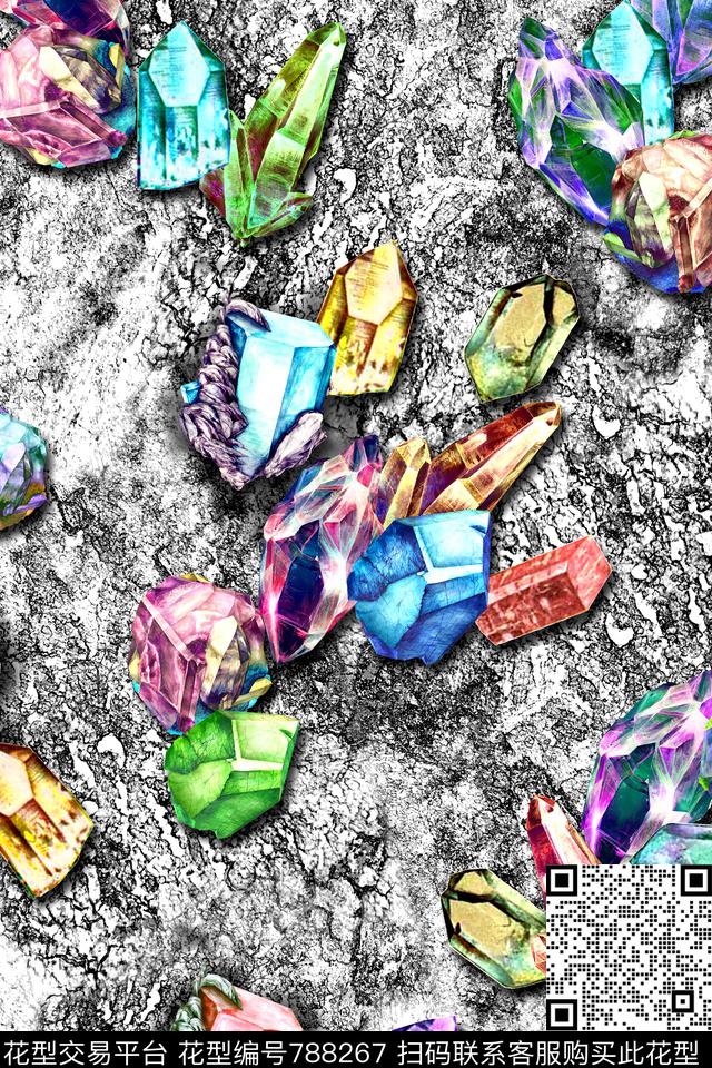 矿石水晶肌理数码印花华亿平台下载（图片编号: 788267） - 瓦栏（Walan）