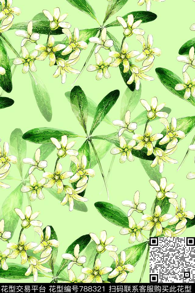 小碎花清新女装数码印花华亿平台下载（图片编号: 788321） - 瓦栏（Walan）
