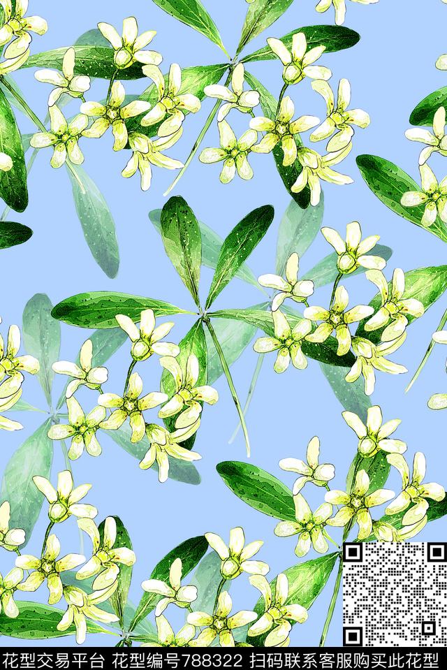 小碎花清新女装数码印花华亿平台下载（图片编号: 788322） - 瓦栏（Walan）