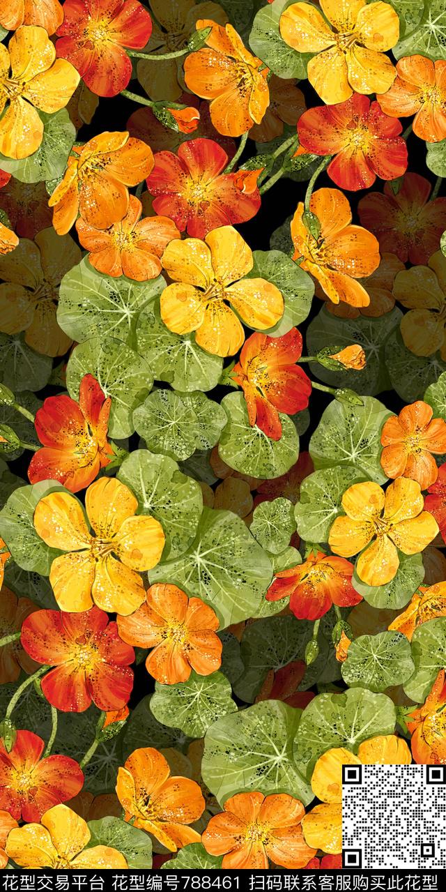 乱花小碎花水彩花卉数码印花华亿平台下载（图片编号: 788461） - 瓦栏（Walan）