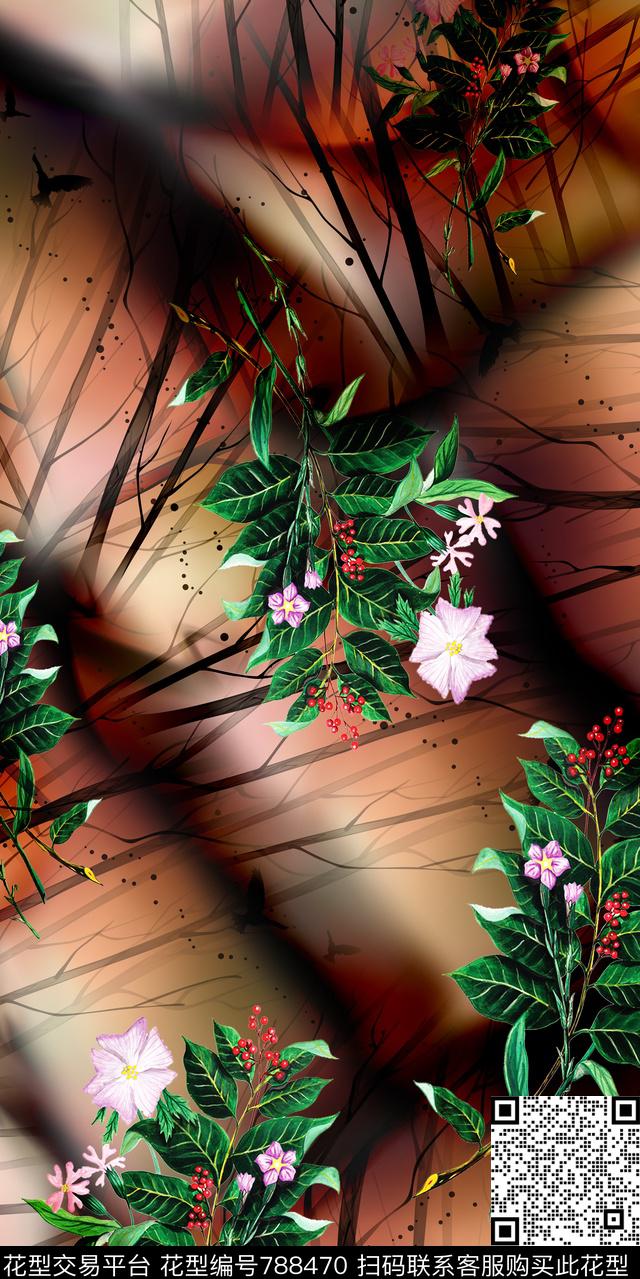乱花小碎花水彩花卉数码印花华亿平台下载（图片编号: 788470） - 瓦栏（Walan）