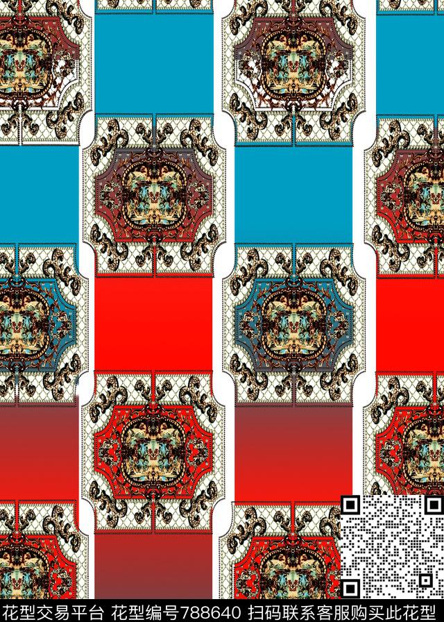 佩斯利箱包几何数码印花华亿平台下载（图片编号: 788640） - 瓦栏（Walan）