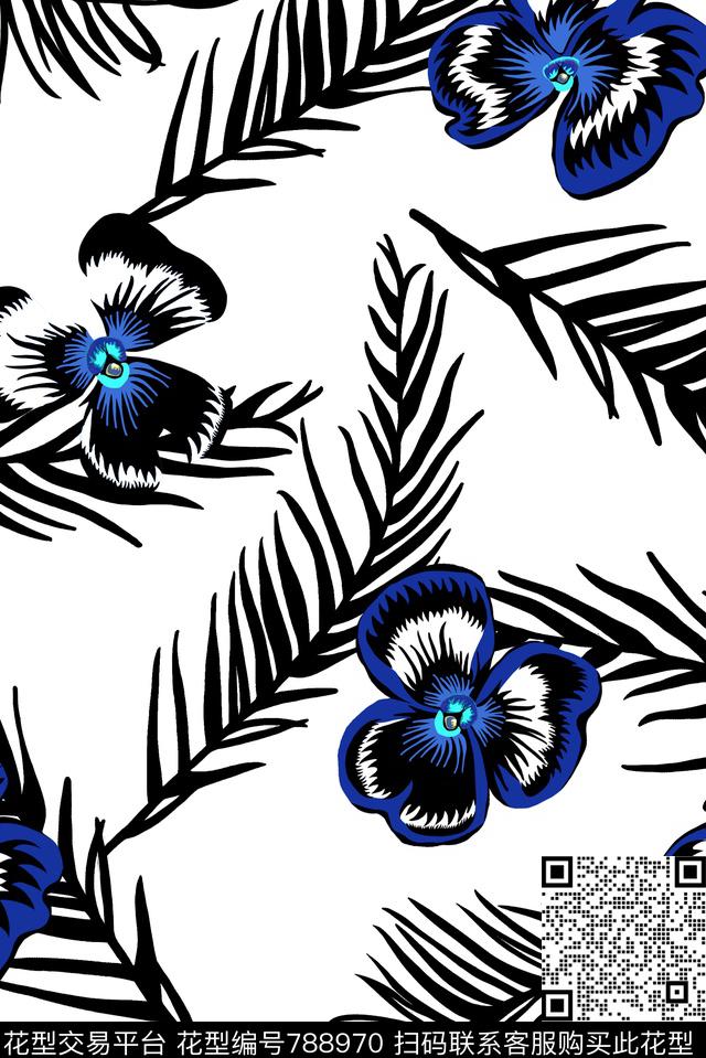 女装男装叶子花卉传统印花华亿平台下载（图片编号: 788970） - 瓦栏（Walan）