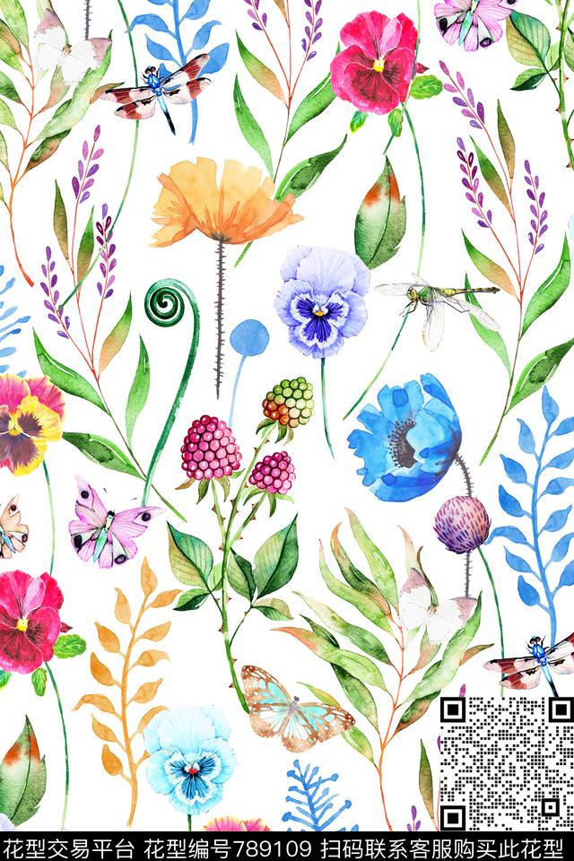 休闲花卉碎花数码印花华亿平台下载（图片编号: 789109） - 瓦栏（Walan）