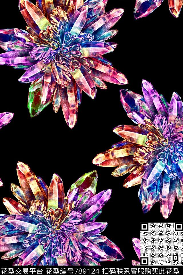 珠宝水晶矿石数码印花华亿平台下载（图片编号: 789124） - 瓦栏（Walan）