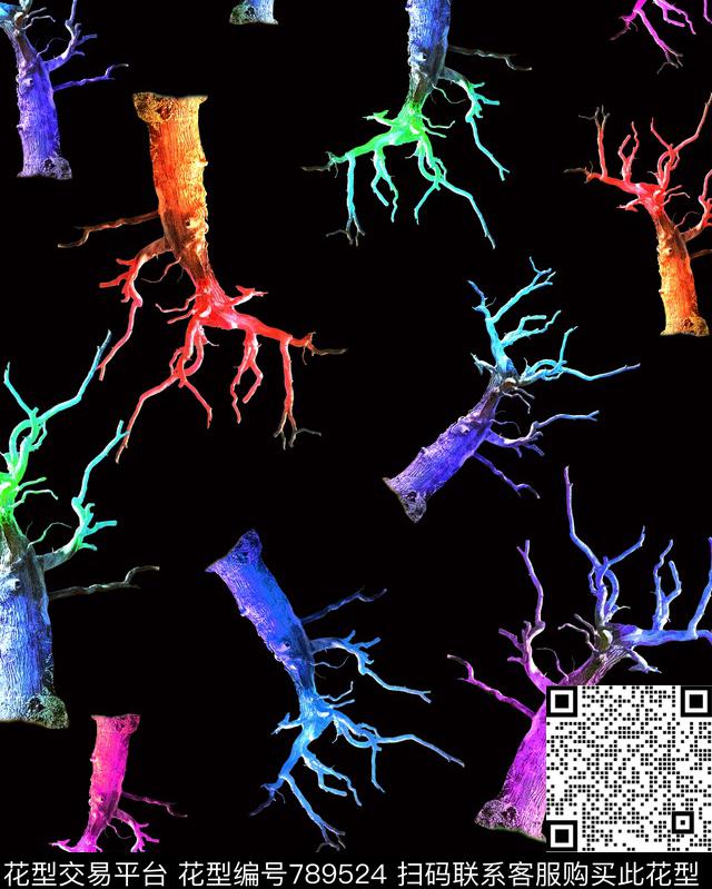 数码炫彩树杆数码印花华亿平台下载（图片编号: 789524） - 瓦栏（Walan）