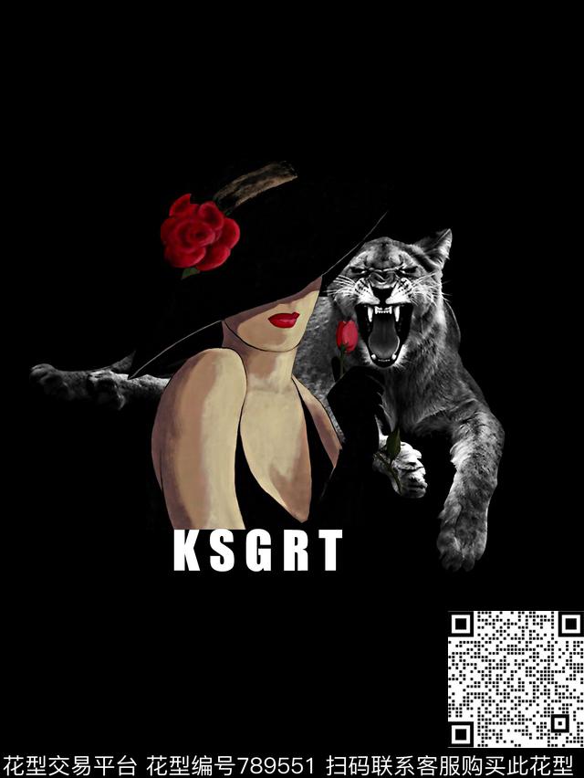 美女与野兽豹子花卉数码印花华亿平台下载（图片编号: 789551） - 瓦栏（Walan）