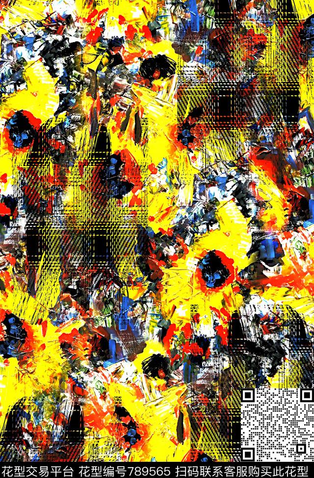 抽象纹理花格纹男装华亿平台数码印花华亿平台下载（图片编号: 789565） - 瓦栏（Walan）