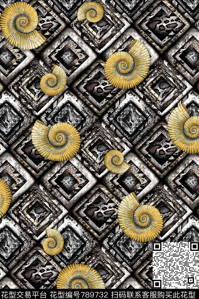 肌理海螺典雅数码印花华亿平台下载（图片编号: 789732） - 瓦栏（Walan）