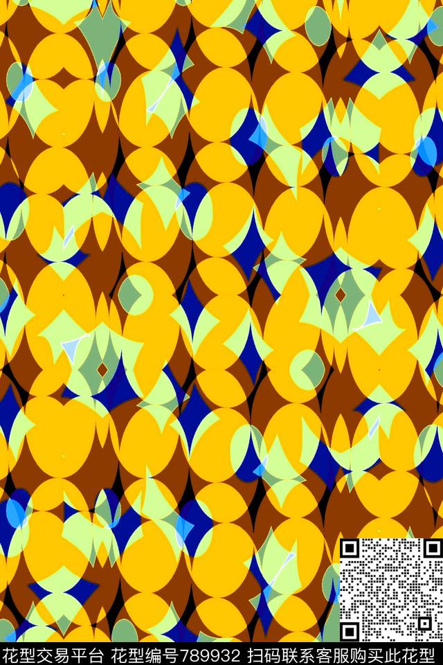 不规则几何菱形色块传统印花华亿平台下载（图片编号: 789932） - 瓦栏（Walan）