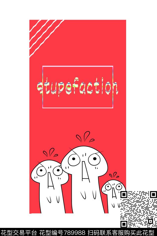 卡通白色英文、红色传统印花华亿平台下载（图片编号: 789988） - 瓦栏（Walan）