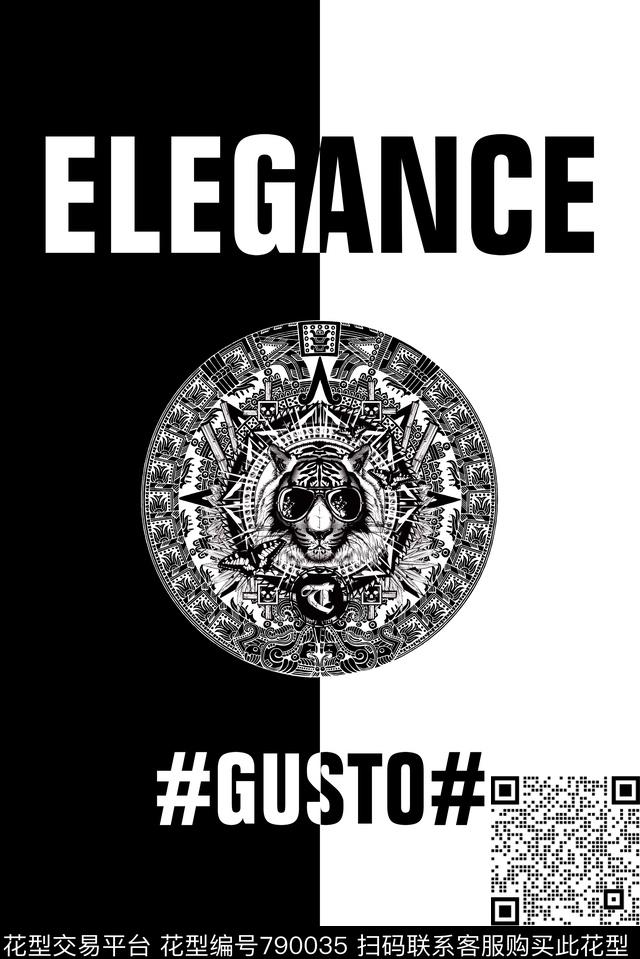 大牌花纹老虎数码印花华亿平台下载（图片编号: 790035） - 瓦栏（Walan）