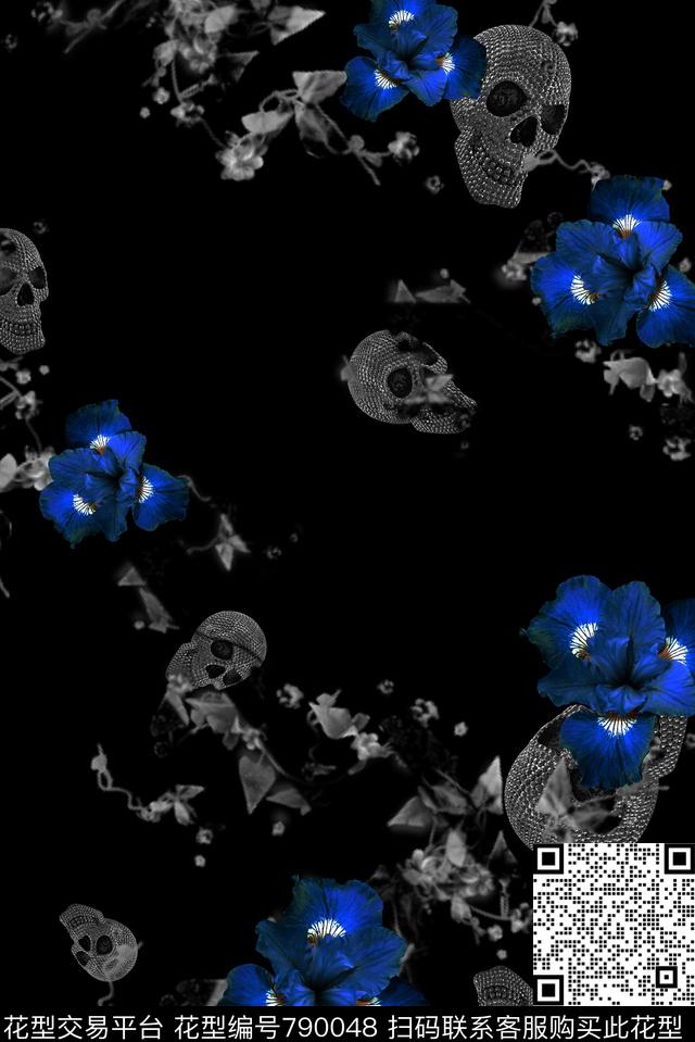 大牌花朵花卉数码印花华亿平台下载（图片编号: 790048） - 瓦栏（Walan）