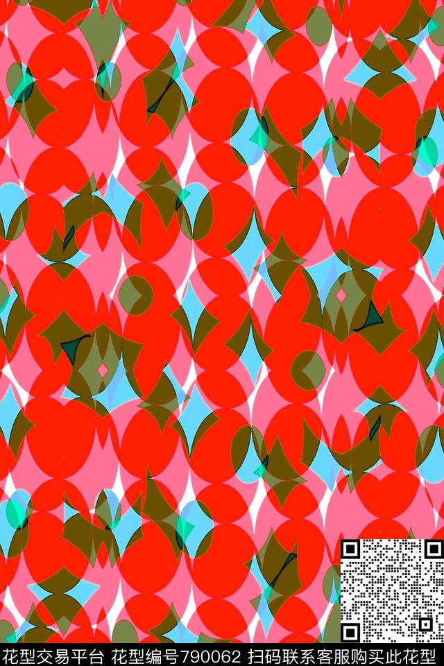 不规则几何菱形色块传统印花华亿平台下载（图片编号: 790062） - 瓦栏（Walan）