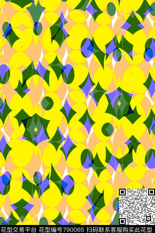 不规则几何菱形色块传统印花华亿平台下载（图片编号: 790065） - 瓦栏（Walan）
