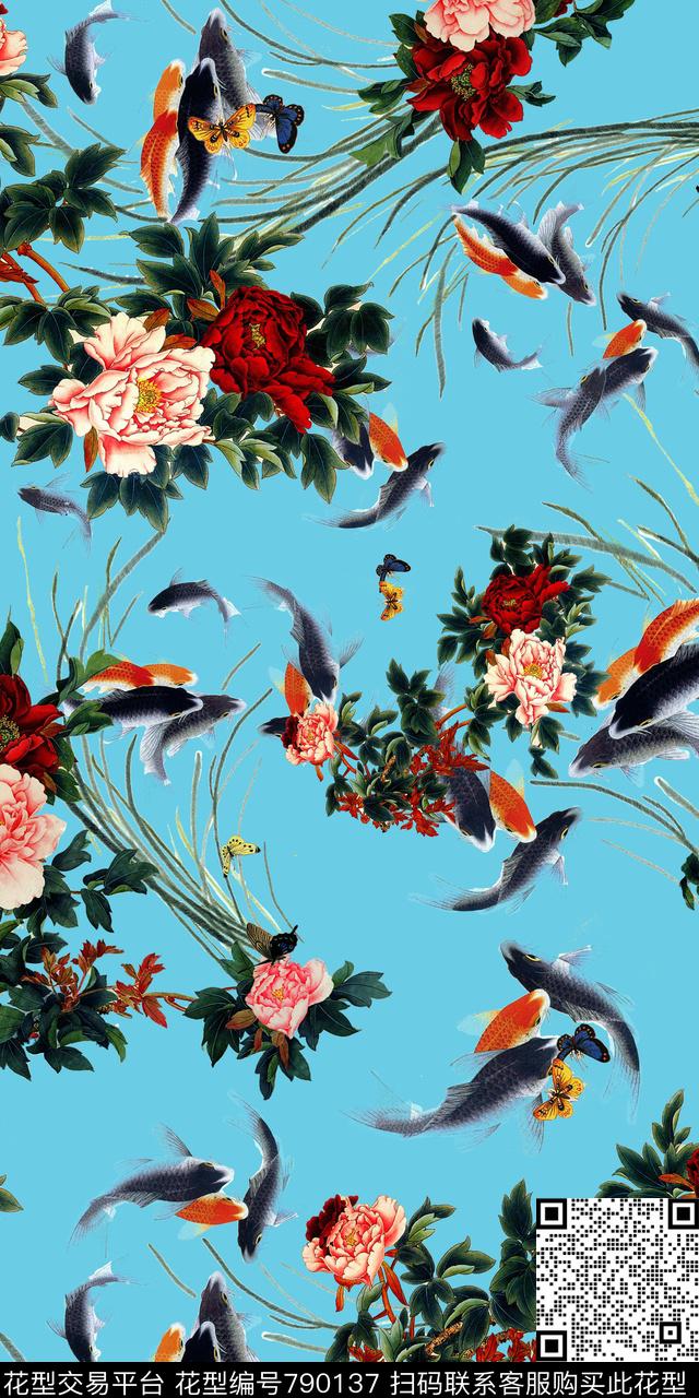 花卉花朵花鸟数码印花华亿平台下载（图片编号: 790137） - 瓦栏（Walan）