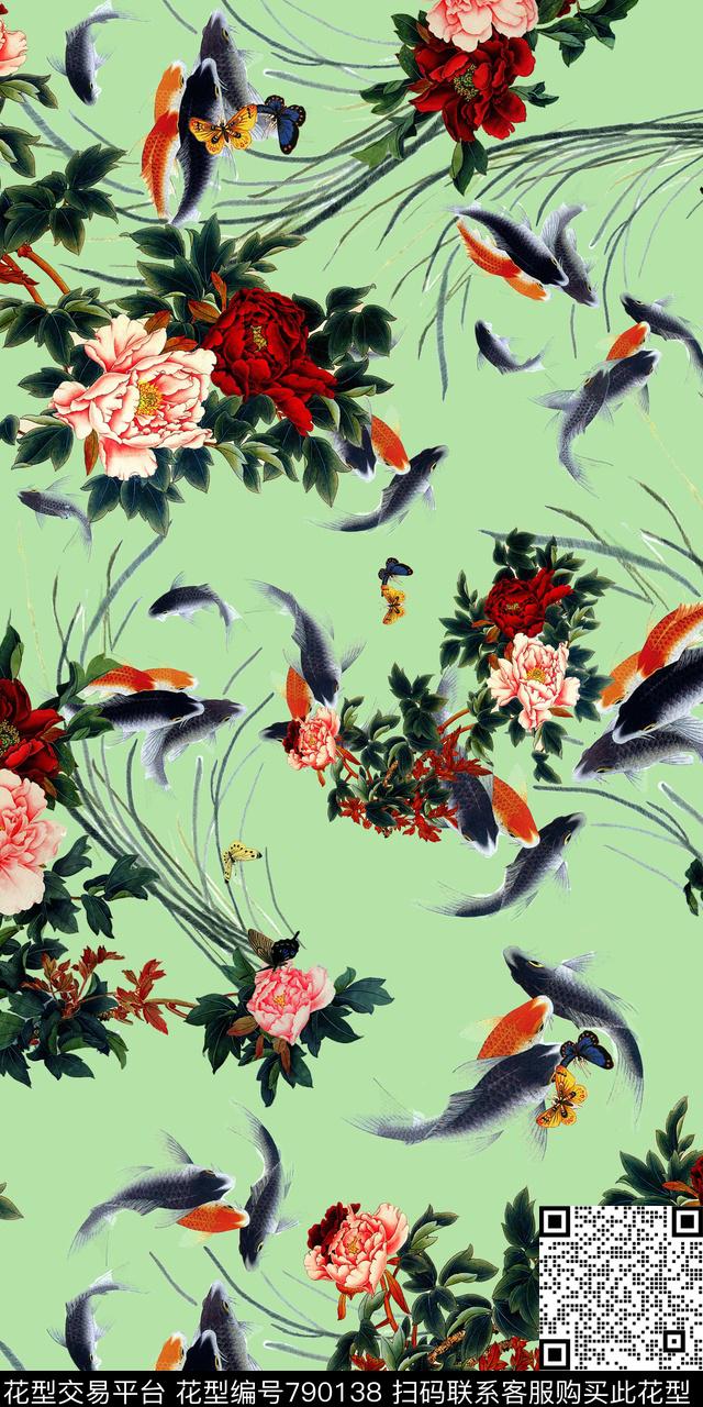 花卉花朵花鸟数码印花华亿平台下载（图片编号: 790138） - 瓦栏（Walan）