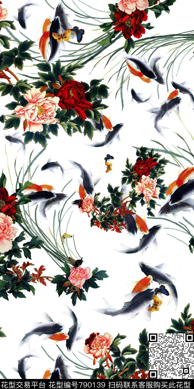 花卉花朵花鸟数码印花华亿平台下载（图片编号: 790139） - 瓦栏（Walan）