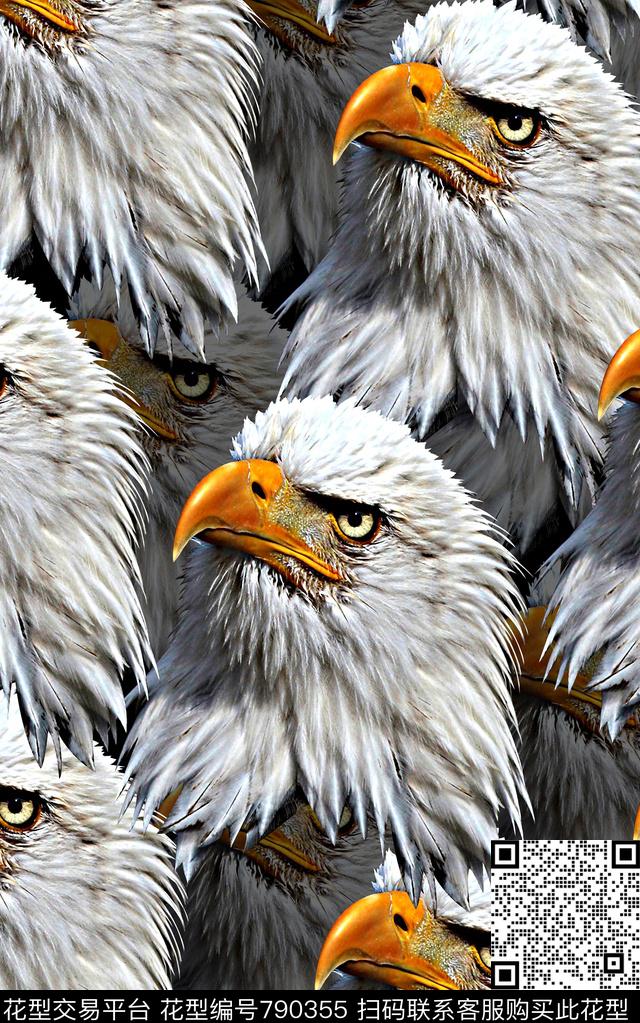 抽象手绘水彩画纹理几何动物老鹰数码印花时尚潮流男装衬衫T恤卫衣印花欧美复古大牌满版印花数码印花华亿平台下载（图片编号: 790355） - 瓦栏（Walan）