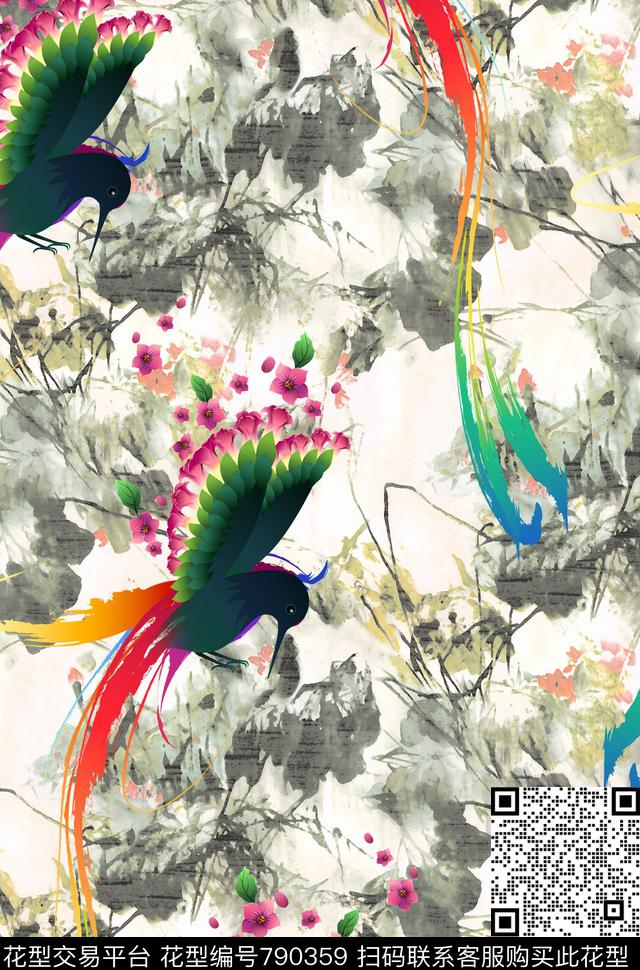 国画民族风中国风数码印花华亿平台下载（图片编号: 790359） - 瓦栏（Walan）