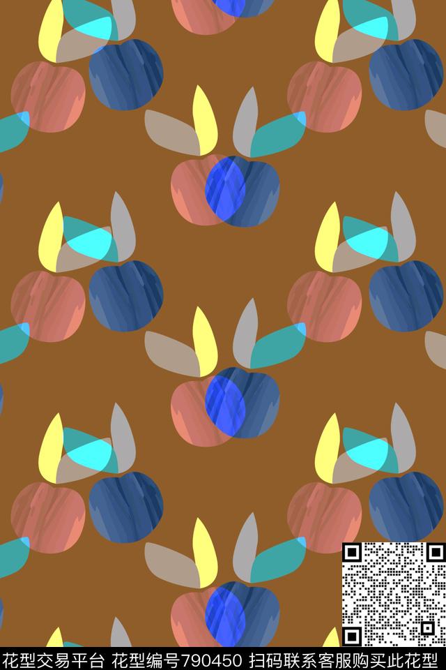 休闲可爱几何抽象苹果数码印花华亿平台下载（图片编号: 790450） - 瓦栏（Walan）