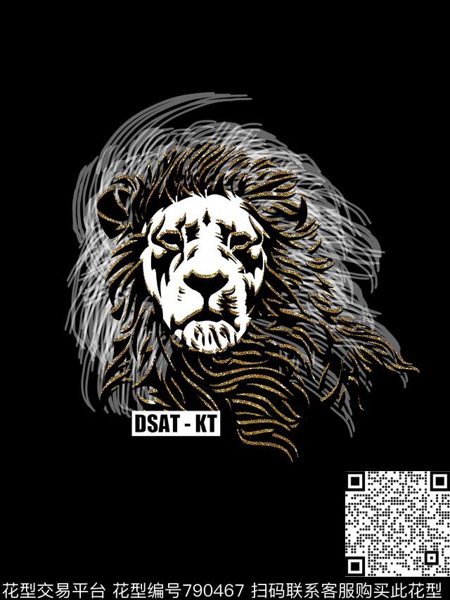 狮子艺术画男装T恤华亿平台数码印花华亿平台下载（图片编号: 790467） - 瓦栏（Walan）