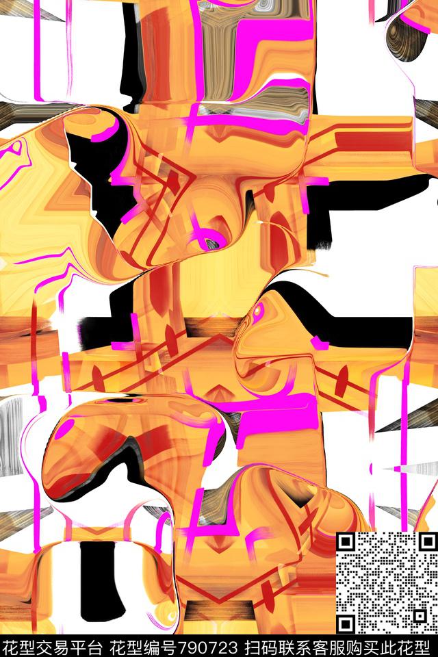 抽象大气几何几何数码印花华亿平台下载（图片编号: 790723） - 瓦栏（Walan）